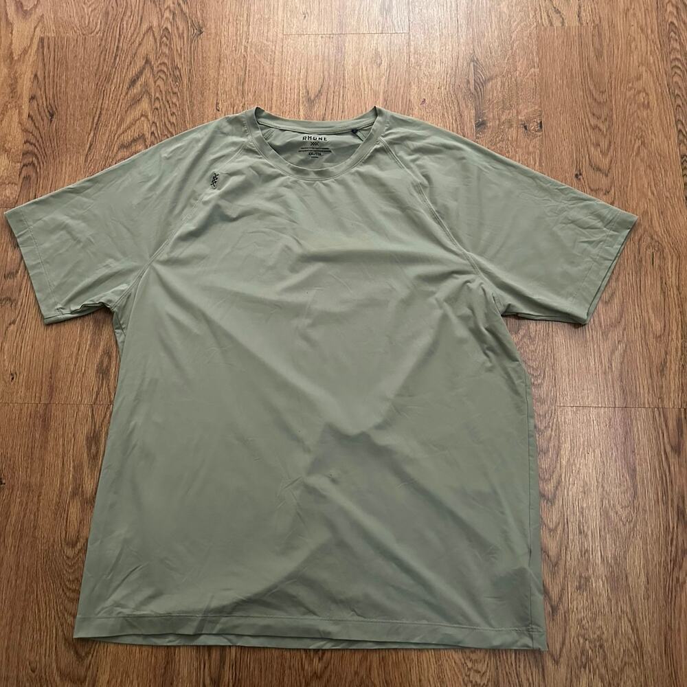 Rhone Green short sleeve crewneck sports activewear shirt size XXL gym solid